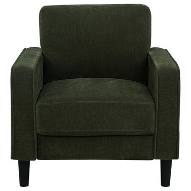 Ruth Fabric Upholstered Track Arm Accent Chair In Matcha Green