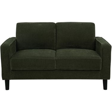 Ruth Fabric Upholstered Track Arm Loveseat In Matcha Green