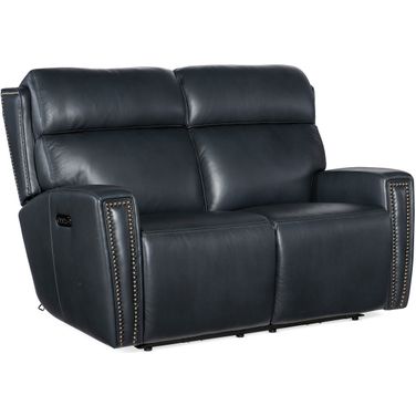 MS Ruthe Zero Gravity Power Recline Loveseat With Power Headrest In Blue