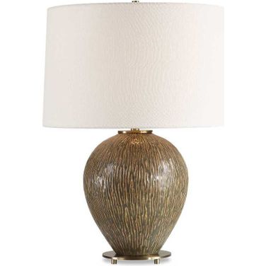 Rya Ceramic Table Lamp In Brown