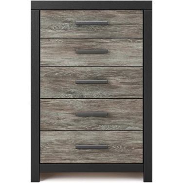 Ryderton Five Drawer Chest In Black and Gray