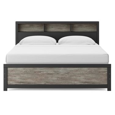 Ryderton King Bookcase Bed In Black and Gray