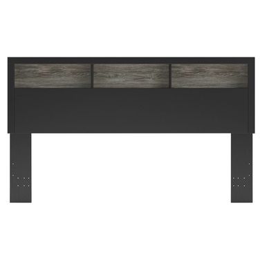 Ryderton King Bookcase Headboard In Black and Gray