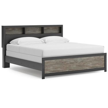 Ryderton King Bookcase Panel Bed In Black and Gray