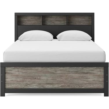 Ryderton Queen Bookcase Bed In Black and Gray