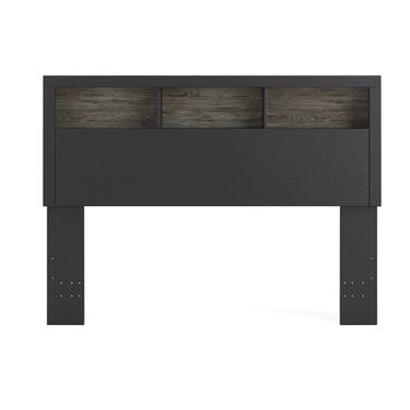 Ryderton Queen Bookcase Headboard In Black and Gray