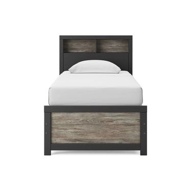 Ryderton Twin Bookcase Bed In Black and Gray