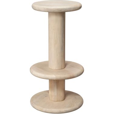 Rye Mango Wood Barstool In White Bleach
