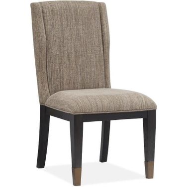 Ryker Nocturn Black And Coventry Grey Upholstered Host Side Chair Set Of 2