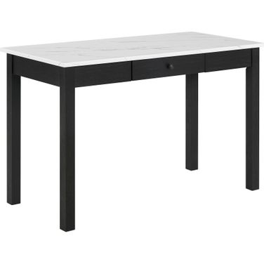 Rylee Faux Marble Desk In Black and White
