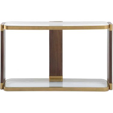 Ryles Glass Console Table In Brown