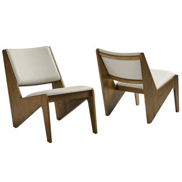 Rylina Vegan Leather Accent Chairs Set of 2 In Weathered Oak and Stone