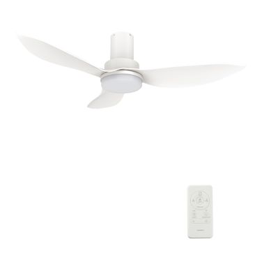 Ryna 36 Inch 3-Blade Flush Mount Smart Ceiling Fan with LED Light and Remote In White