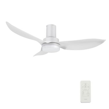 Ryna 45 Inch 3-Blade Flush Mount Smart Ceiling Fan with LED Light and Remote In White