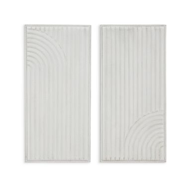 Saanvi Metal Wall Decor Set of 2 In White