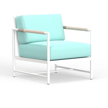 Sabbia Club Chair in Dupione Celeste