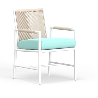 Sabbia Dining Chair in Dupione Celeste