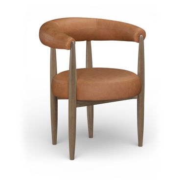 Sable Vegan Leather Upholstered Dining Chair Set of 2 In Cognac