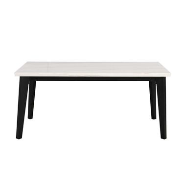 Sabro Rect Dining Table with Marble Top In Black and White