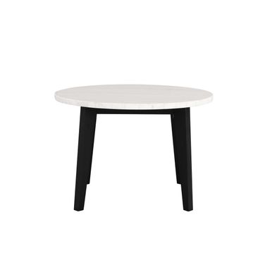 Sabro Round Dining Table with Marble Top In Black and White