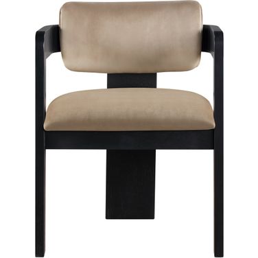 Sacha Velvet Dining Chair Set of 2 In Black and Beige