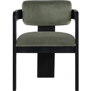 Sacha Velvet Dining Chair Set of 2 In Black and Green
