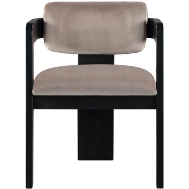 Sacha Velvet Dining Chair Set of 2 In Black and Taupe