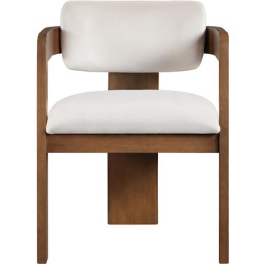 Sacha Velvet Dining Chair Set of 2 In Brown and Cream