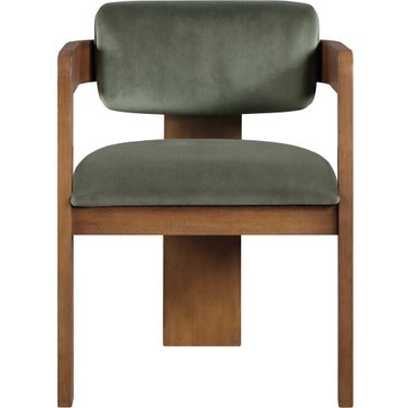Sacha Velvet Dining Chair Set of 2 In Brown and Green