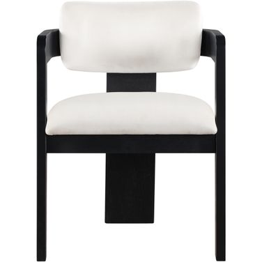 Sacha Velvet Dining Chair Set of 2 In Cream and Black