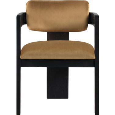 Sacha Velvet Dining Chair Set of 2 In Saddle and Black