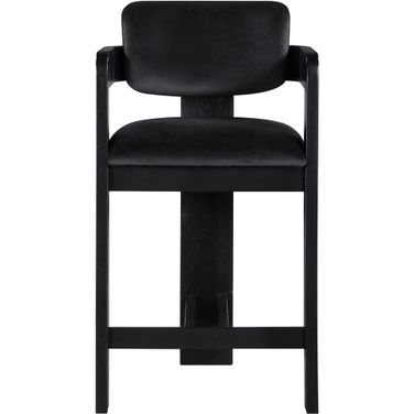 Sacha Velvet Stool In Black