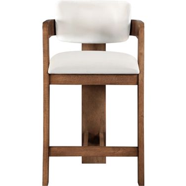 Sacha Velvet Stool In Brown and Cream