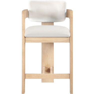 Sacha Velvet Stool In Natural and Cream