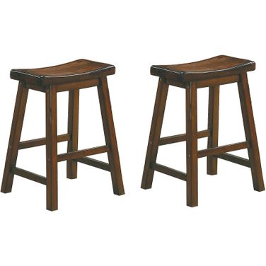 Saddleback 24" Distressed Cherry Stool Set of 2
