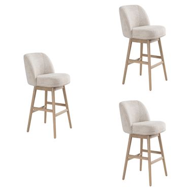 Sadie 30 Inch Bar Height Swivel Barstool Set of 3 In Ancient Stone