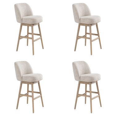 Sadie 30 Inch Bar Height Swivel Barstool Set of 4 In Ancient Stone