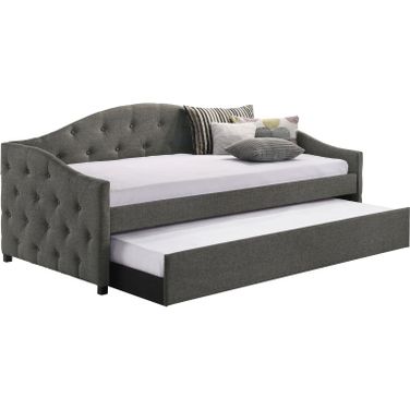Sadie Transitional Upholstered Twin Daybed with Trundle