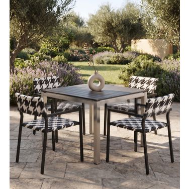 Safavieh PAT Black Square Dining Room Set