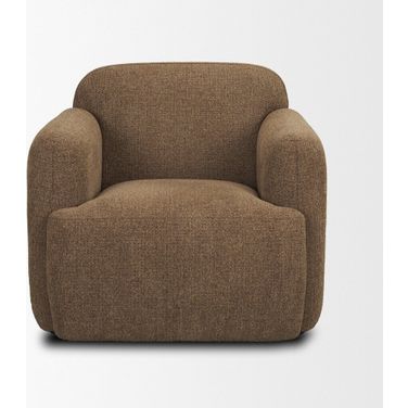 Saga Upholstered Chair with Brown Plush Fabric In Brown