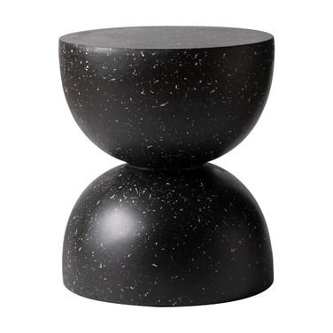 Sage Fiberglass Outdoor Side Table In Black