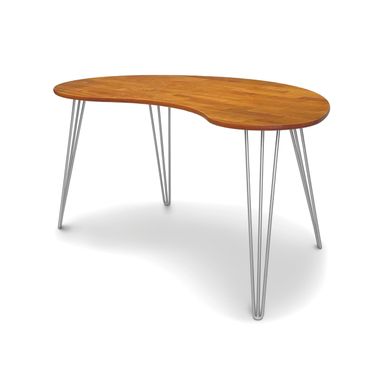 Sage Kidney Desk With Metal Legs In Natural Cherry