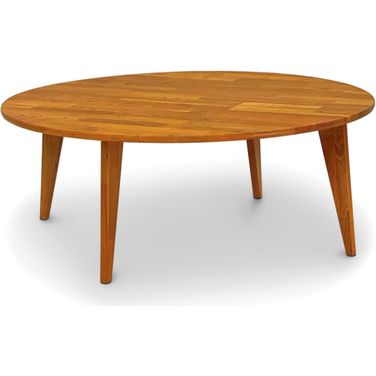 Sage Round Coffee Table With Wood Legs In Natural Cherry