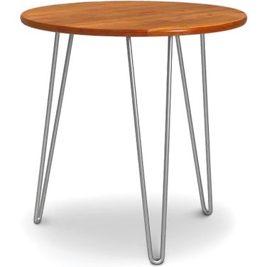 Sage Round End Table With Metal Legs In Natural Cherry
