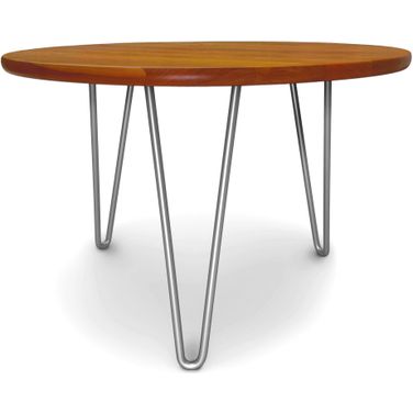 Sage Small Round Coffee Table With Metal Legs In Natural Cherry