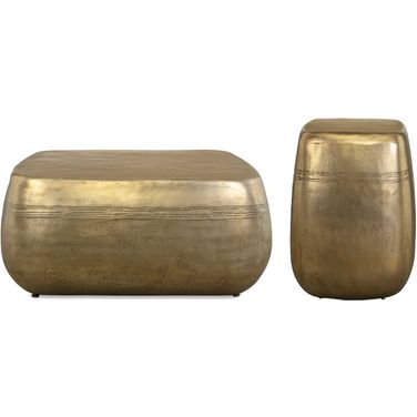 Saguaro Indoor-Outdoor Occasional Table Set In Gold and Brass