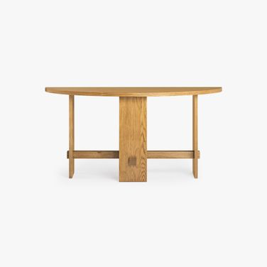Saguaro Oak Demi-Lune Console In Honey Oak