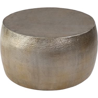 Sahara 31.5 Inch Round Stainless Steel Coffee Table In Antique Gold