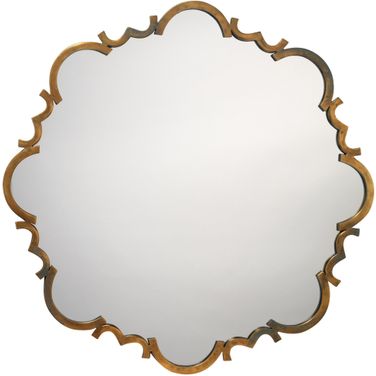 Saint Albans Steel Mirror In Antique Brass