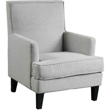 Saladin 30 Inch Transitional Fabric Arm Chair In Light Gray
